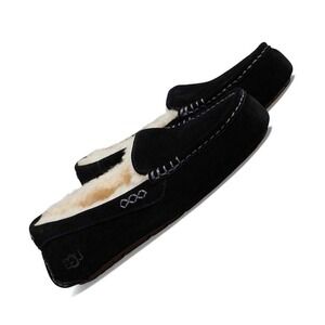 $120 retail UGG Australia Women's Black Suede Ansley slipper driving loafer US 7